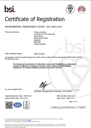 BS EN ISO 14001:2015 Certificate